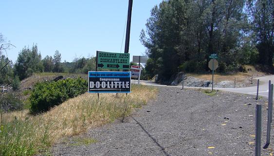 Billboard image from side of road